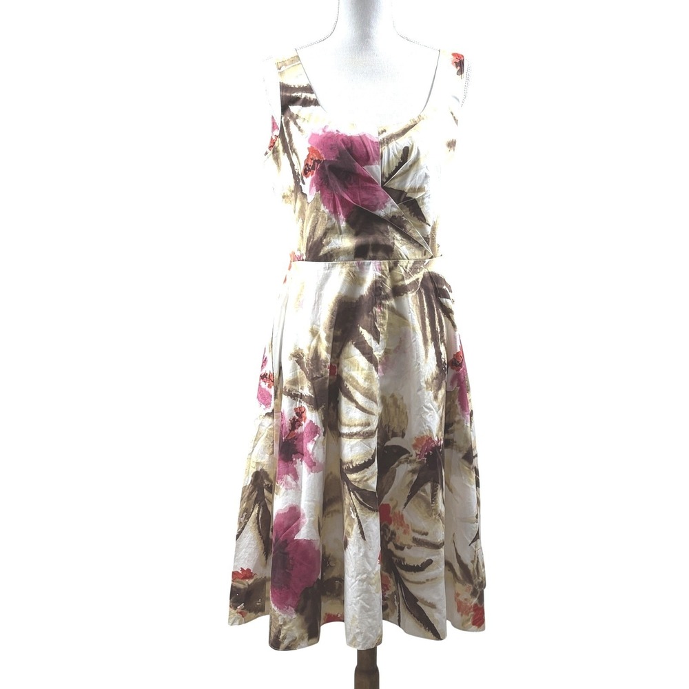 Talbots Floral Fit & Flare Sundress Tropical, cruise, vacation, islands, Size 8